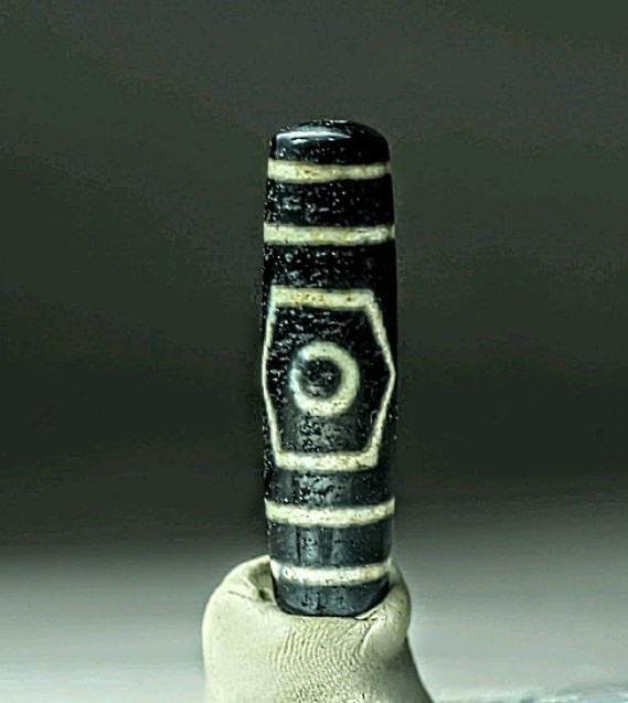 Pre-1800s Indo/Tibetan Old Agate 3 Eye Motif 13*48mm