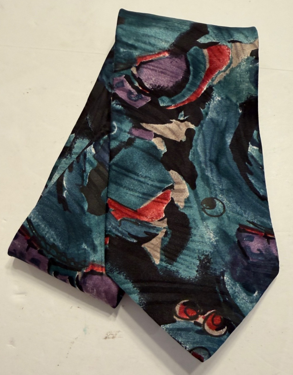 Zylos – George Machade 100% Italian Silk Multi-color Abstract Pattern Tie
