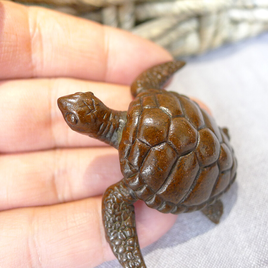2.3″ Copper Turtle Tea Pet Copper Insect Tea Pet Collectable Creative Statue