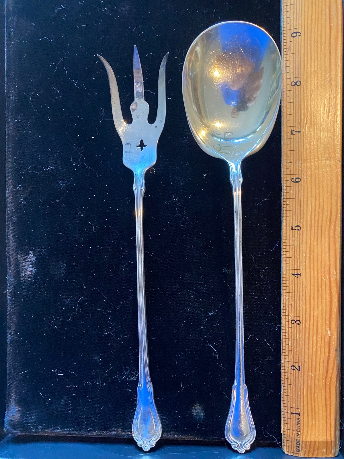GORHAM NORFOLK STERLING SILVER LETTUCE SERVING SET NOT MONOGRAMMED