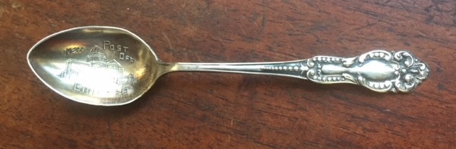 Early 1900’s STERLING SILVER SOUVENIR SPOON ” NEW ” POST OFFICE CHICAGO ILL