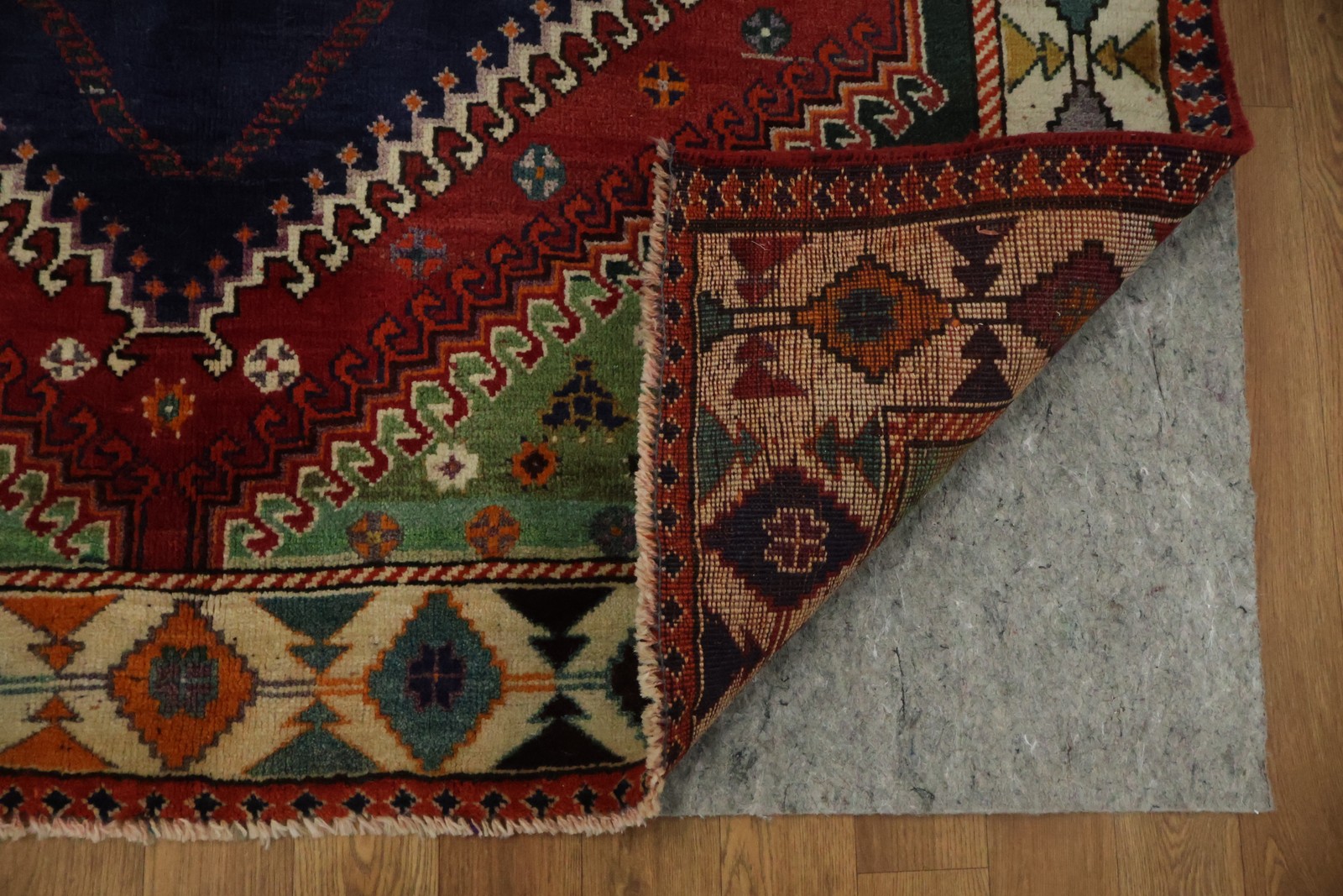 Vintage Vegetable Dye Area Rug 5×6 Handmade Wool Geometric Red/ Ivory Carpet
