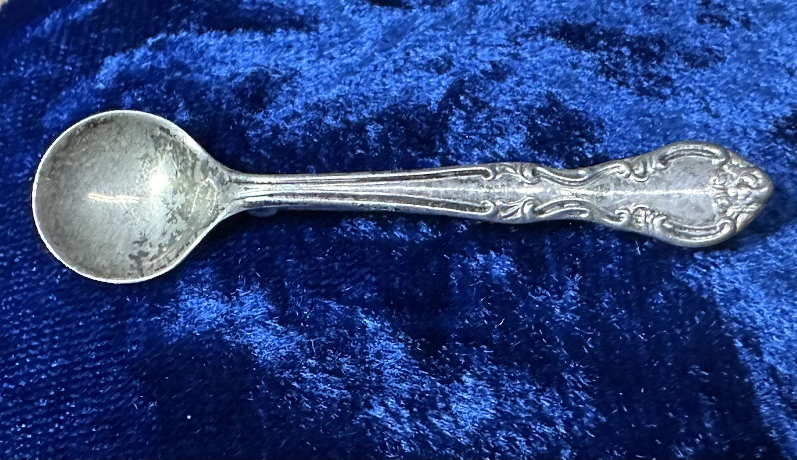 Vintage Victorian Style Sterling Silver Spoon Lapel Pin Brooch 2.5″