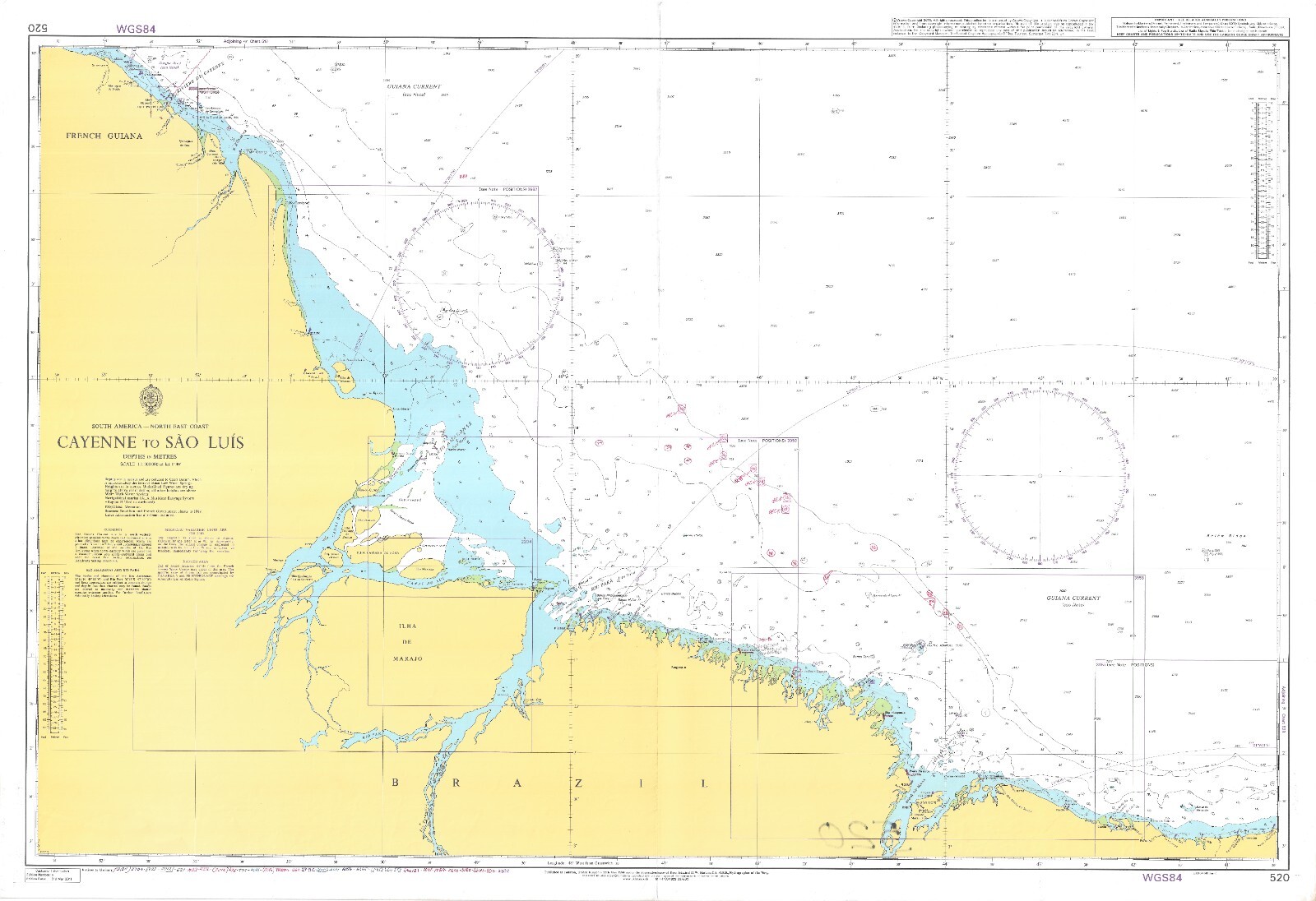 Admiralty 520 South America North East Coast Cayenne To Sao Luis Map Chart Wall