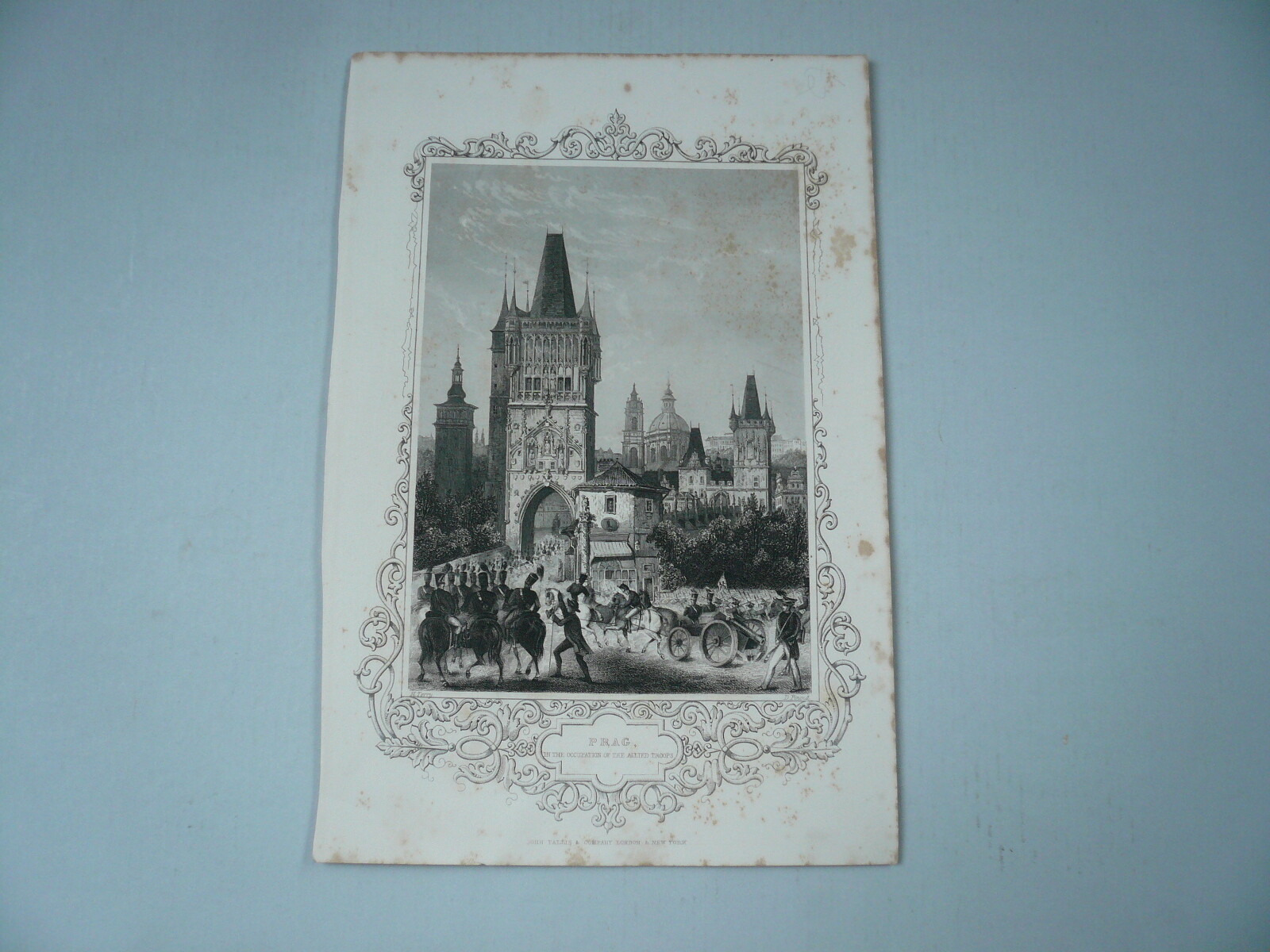 Prague/Praha, anno 1860, Tallis John, steelengraving –“Prag in the occ
