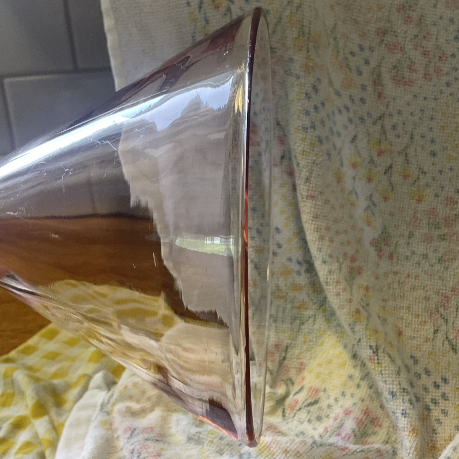 Vintage Pink Depression Glass Funnel Large Apothecary Lab