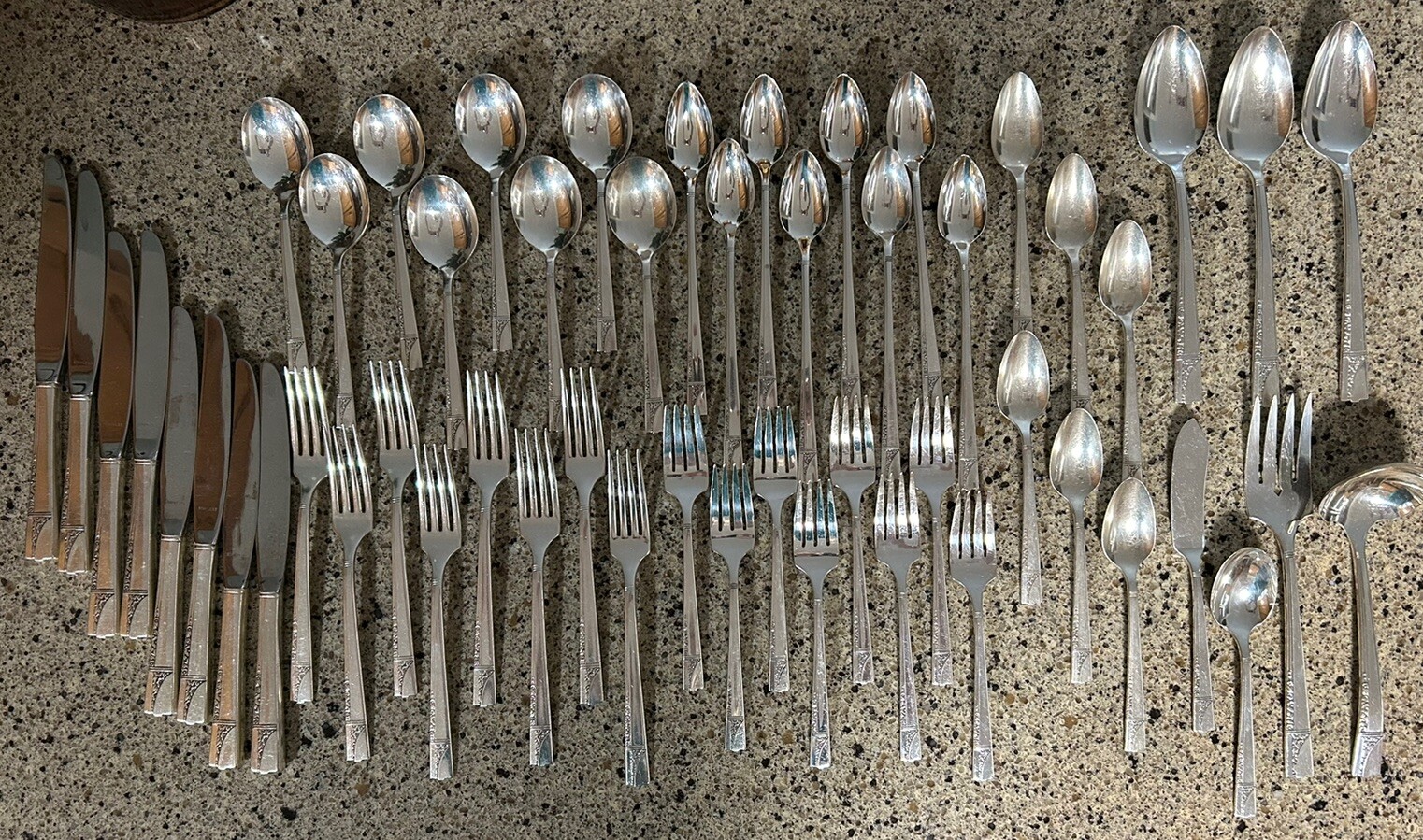 Oneida Nobility CAPRICE Silver Plate Flatware Lot of 53 Includes 6pc Serving Set