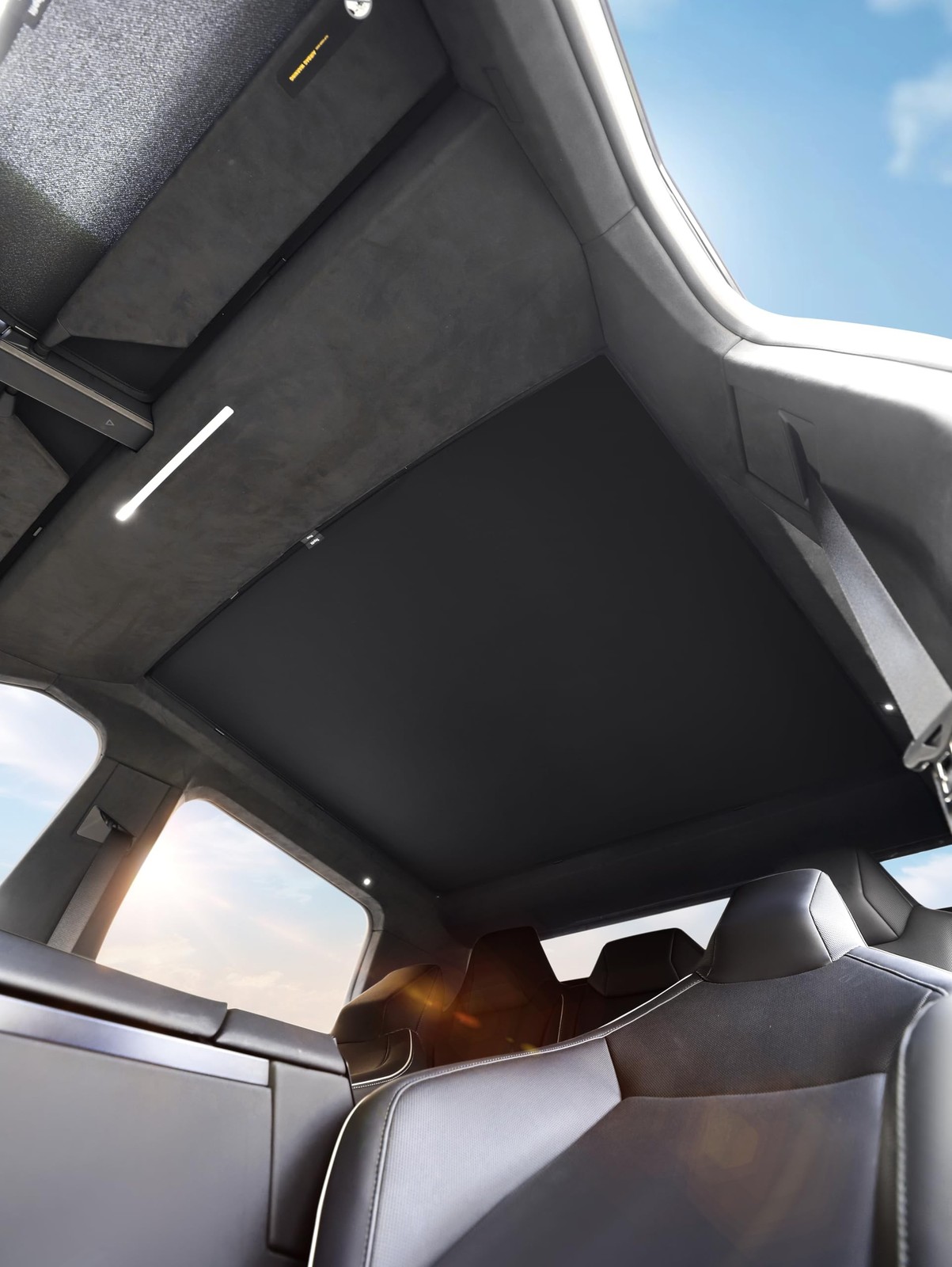 2025 Upgraded Tesla Cybertruck Sunshade Roof – Foldable Glass Sun Shade, N