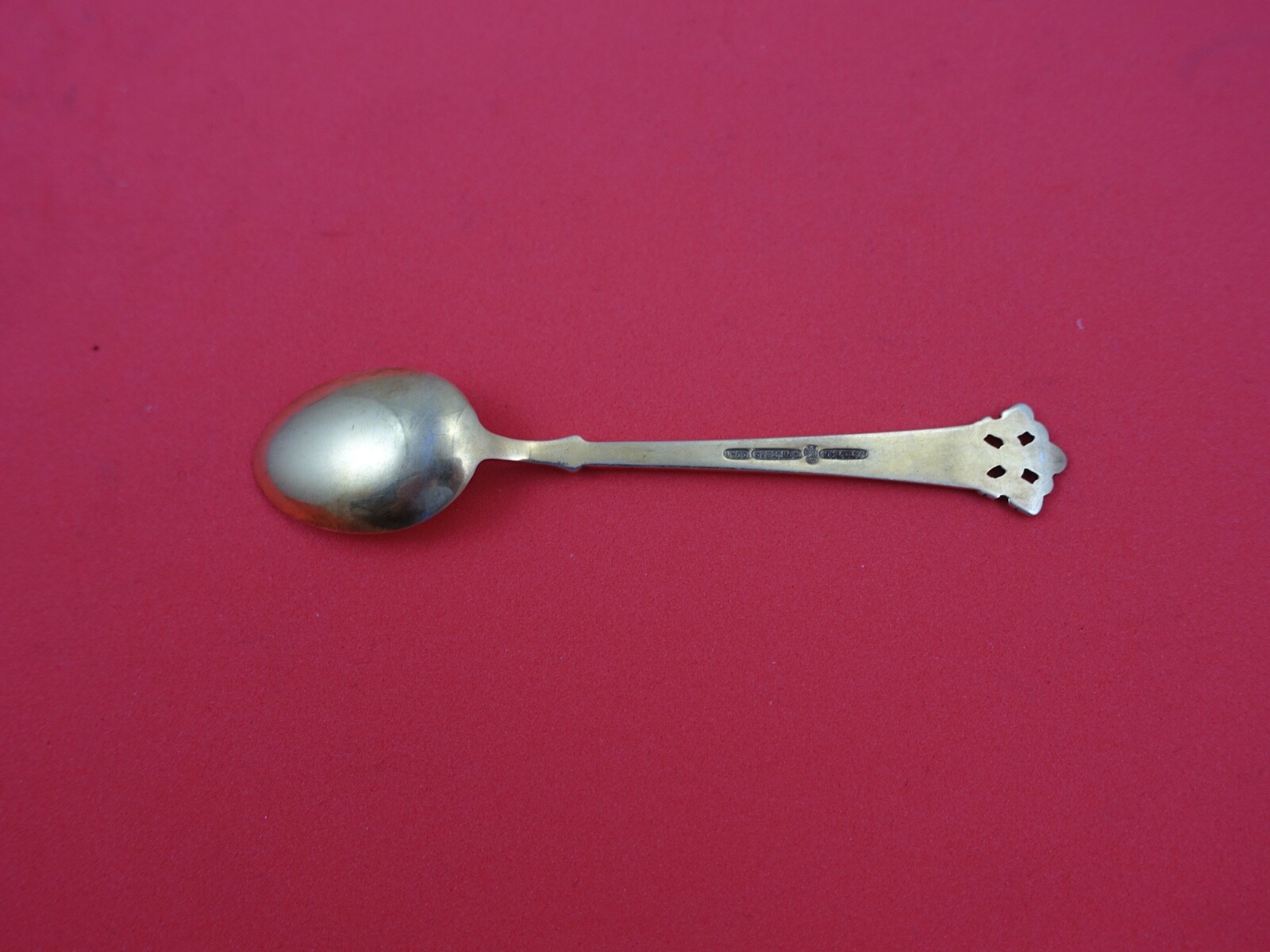 Anitra by Th. Olsens Silver Demitasse Spoon yellow enamel Vermeil 3 3/4″