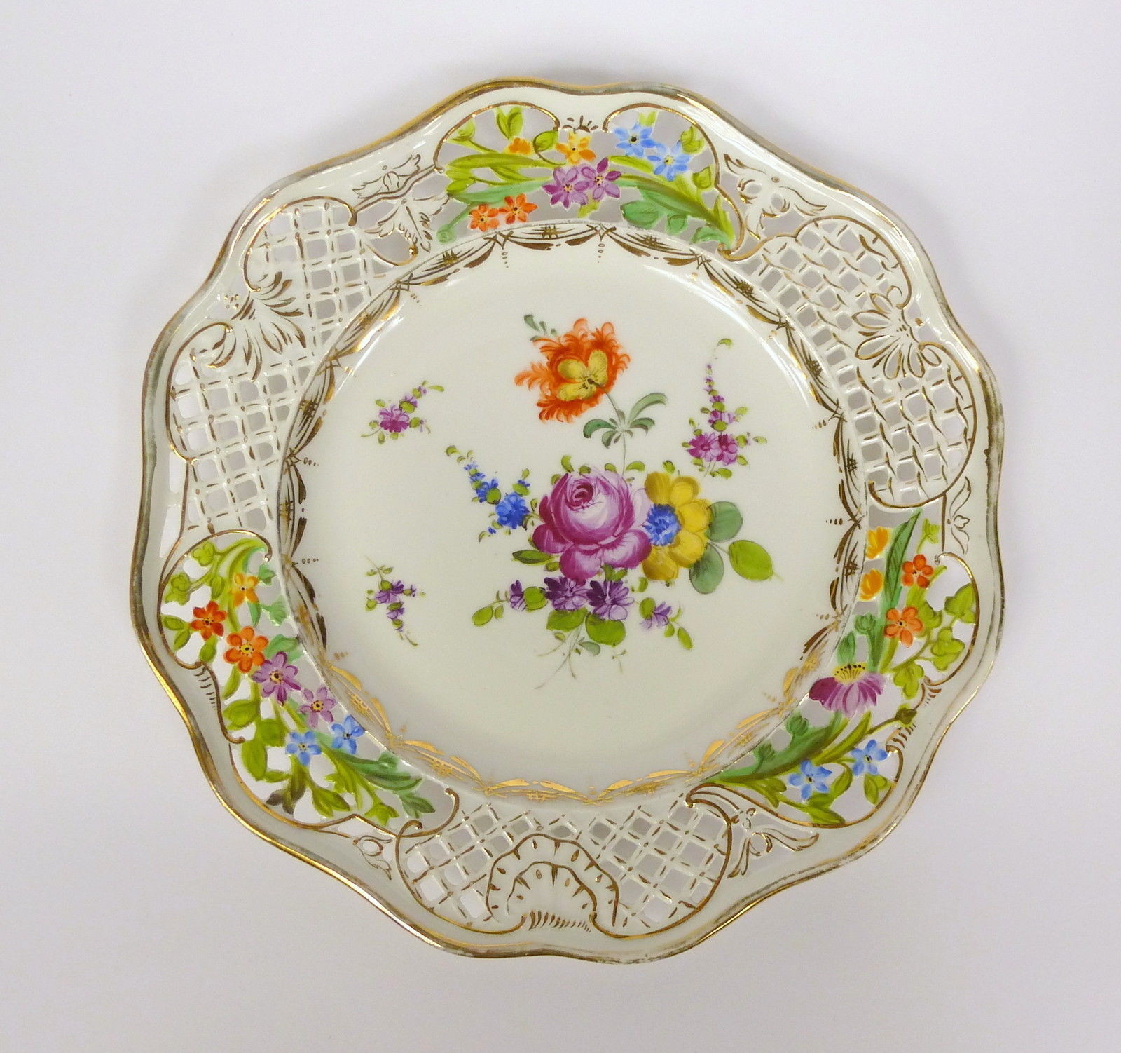 Plate Dresden Potschappel about 1920 Flower Painting