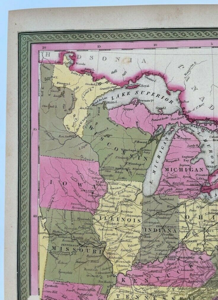 AUTHENTIC MAP OF THE EASTERN UNITED STATES MAP – 1847 – SPECIAL PRICING!