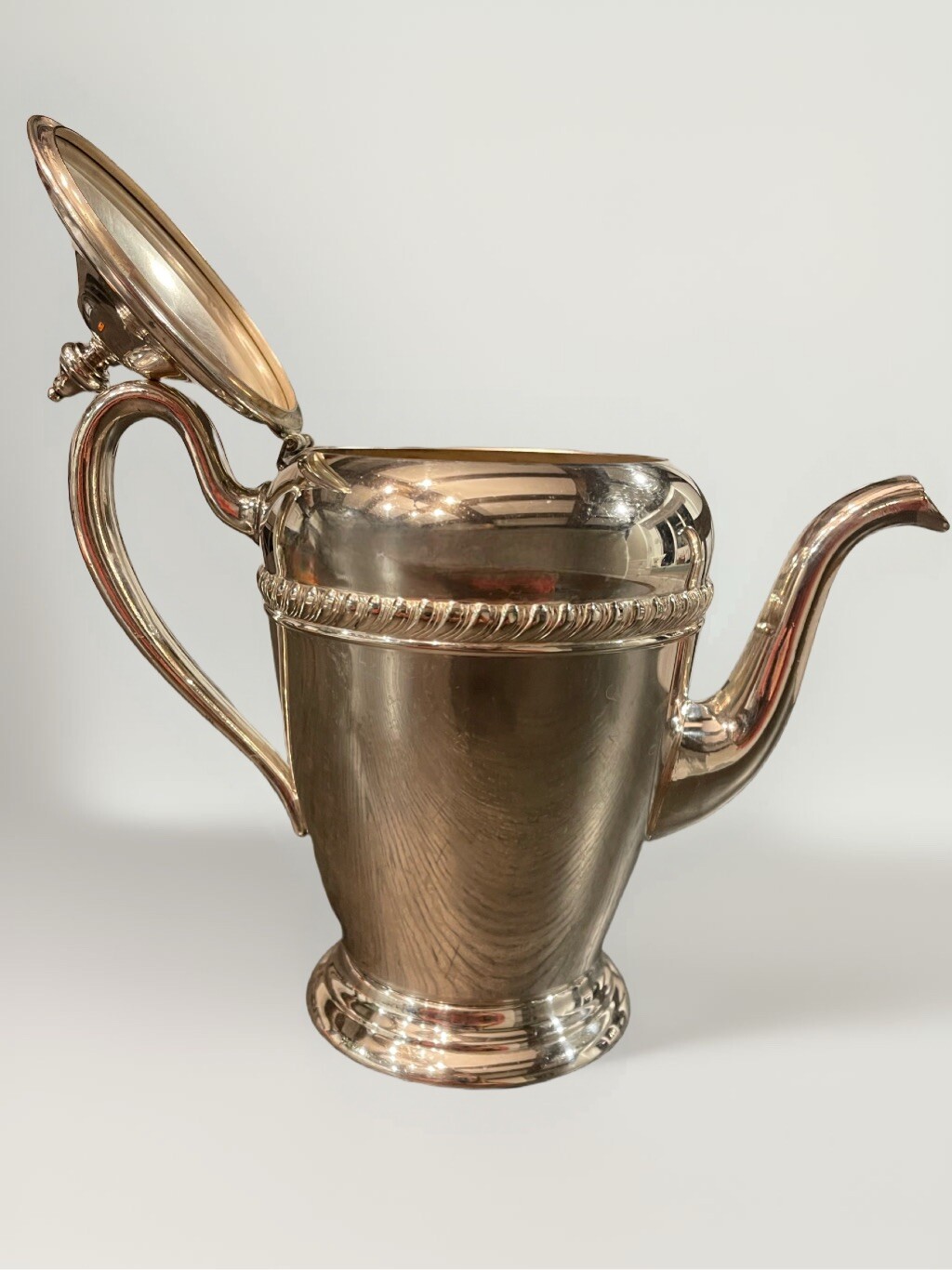 Marked HS X Crown Dragon Silver On Copper Hinged Lidded Teapot