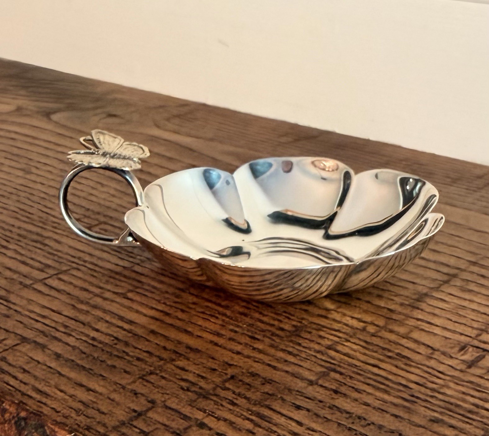 Mid-Century Modern MCM Sterling Silver Tastevin Wine Cup by A E Jones-Hallmarked