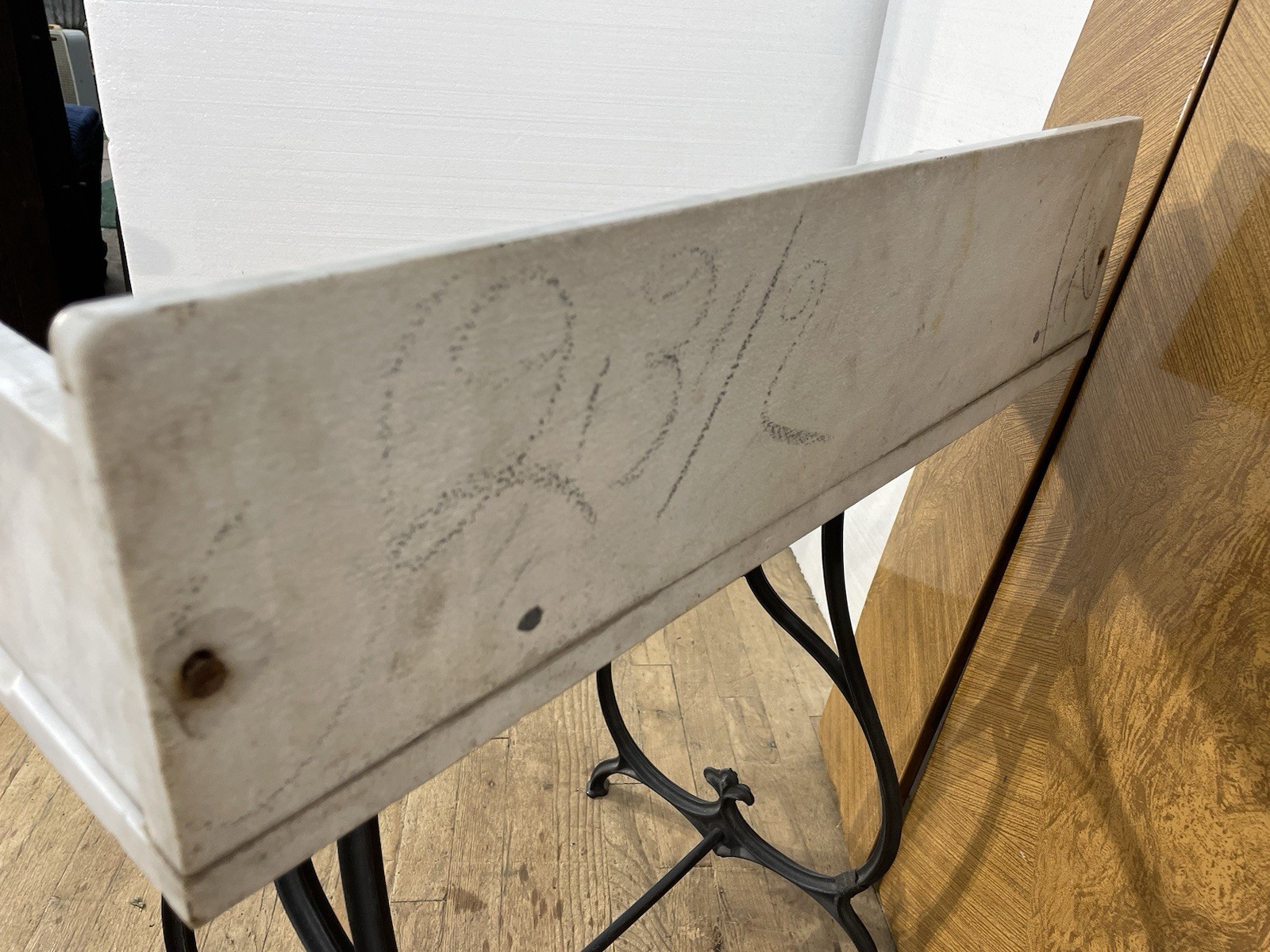 Antique Marble Replacement Top 27 3/4″ x 15 1/4″ Rectangle from Washstand White