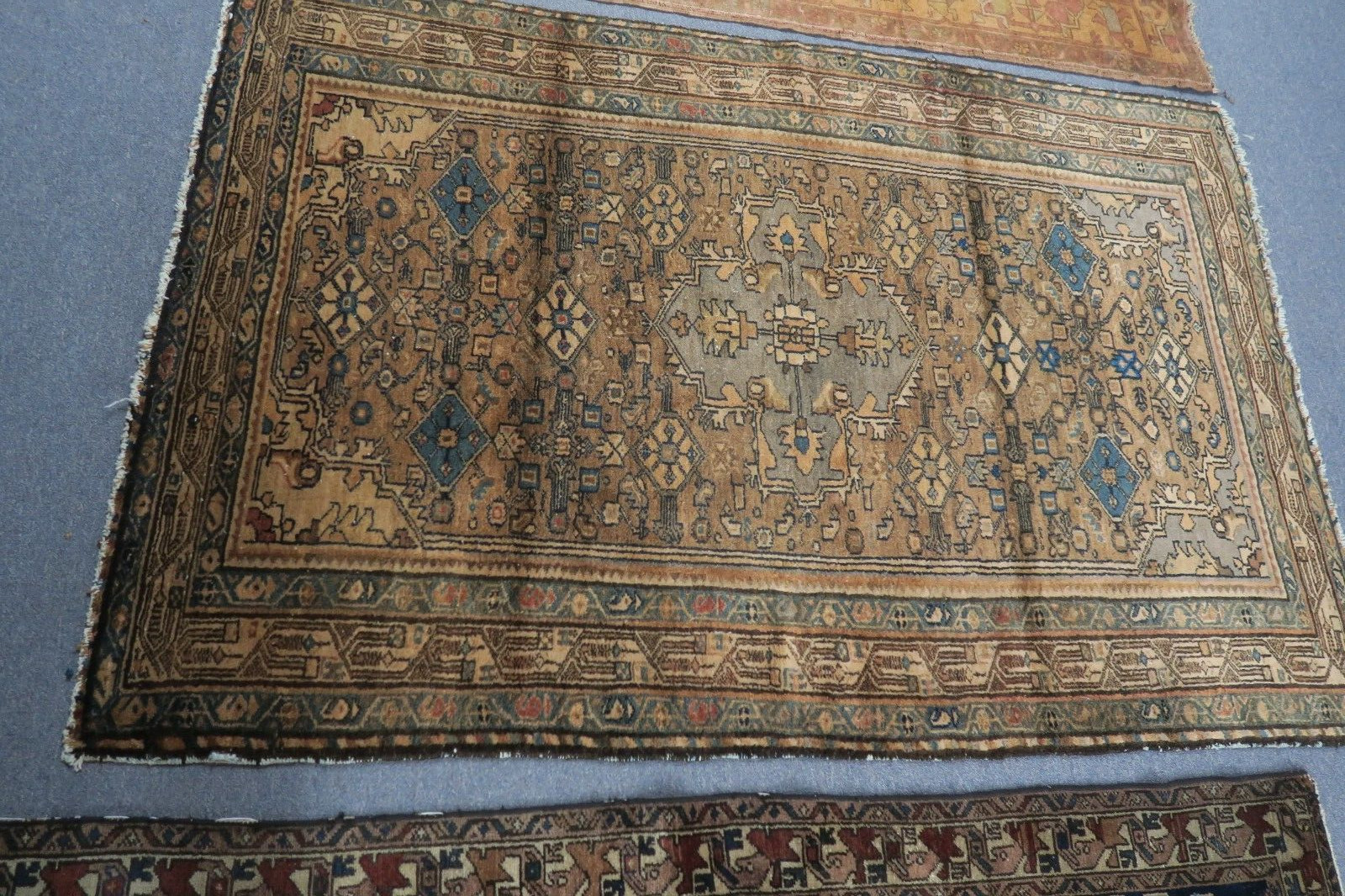 Vintage Kurdish Traditional Oriental Area Rug Hand Knotted Wool 4’5 x 6’6