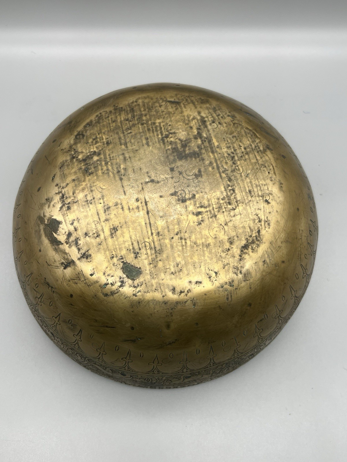 Seljuk Bronze Dish Engraved Animal Figure Kufic Inscriptions Islamic Collectable