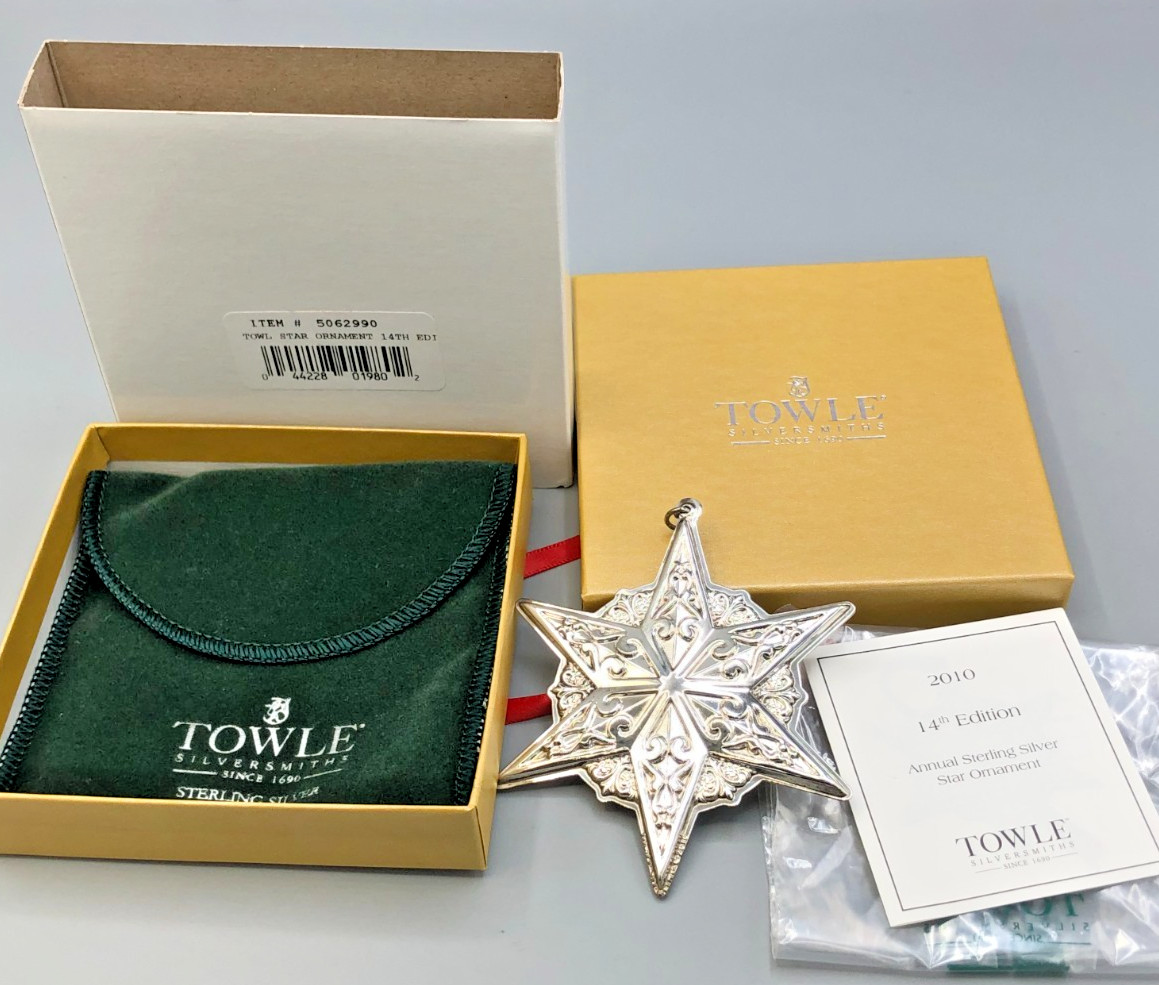 Towle 2010 Sterling Silver Star Ornament, with Box