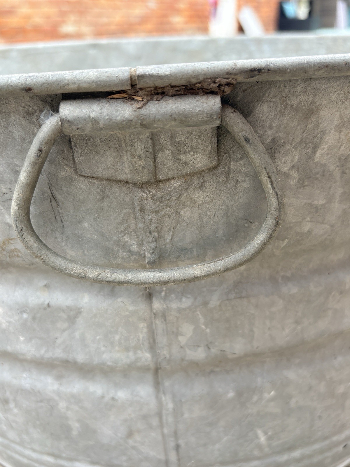 1950s Galvanized Wheeling Corrugating Company Dura-Zinc-Alloy wash tub