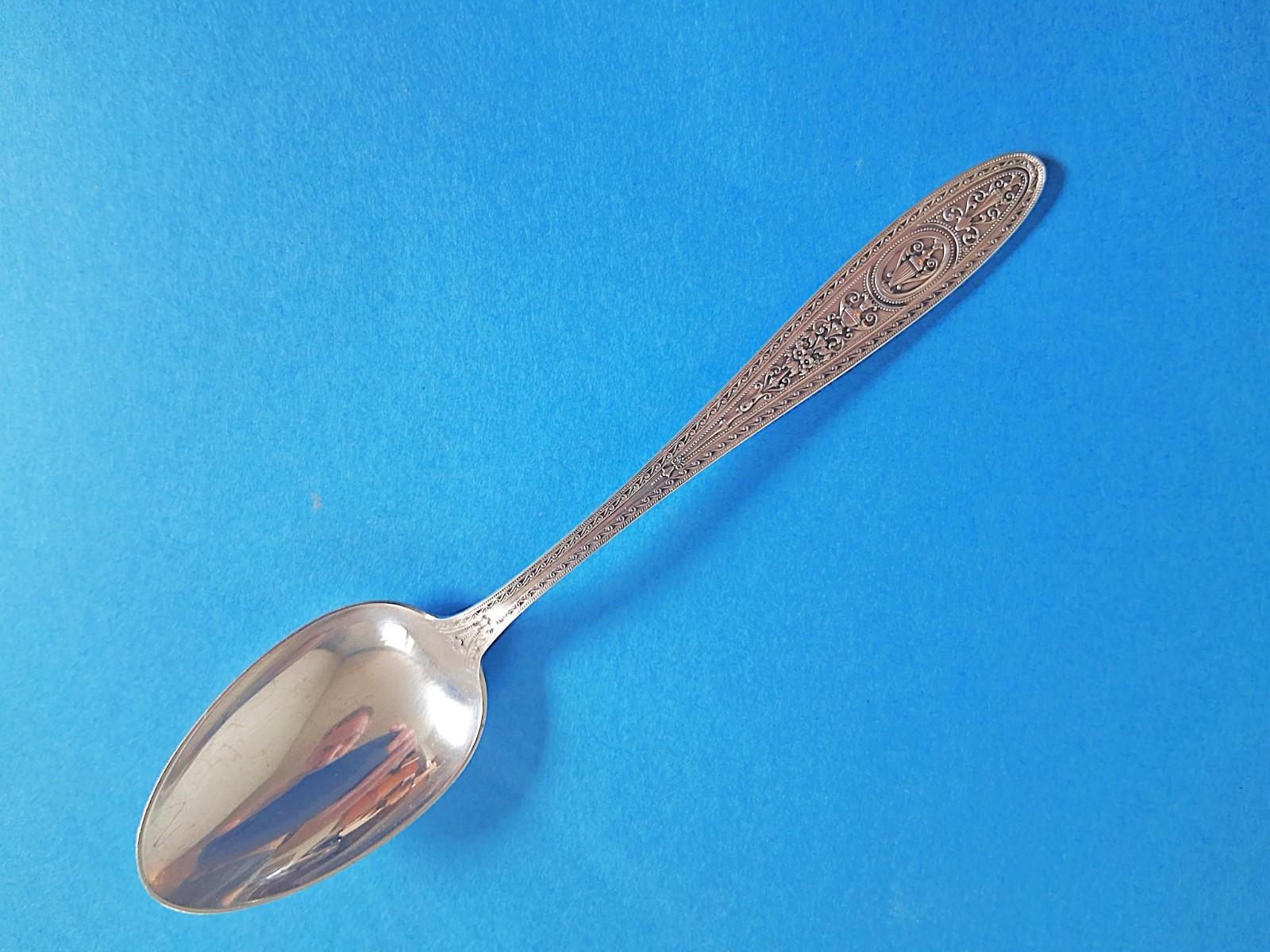 Wedgwood by International Sterling Silver Place Oval Soup Spoon ‘N’ Monogram 44G