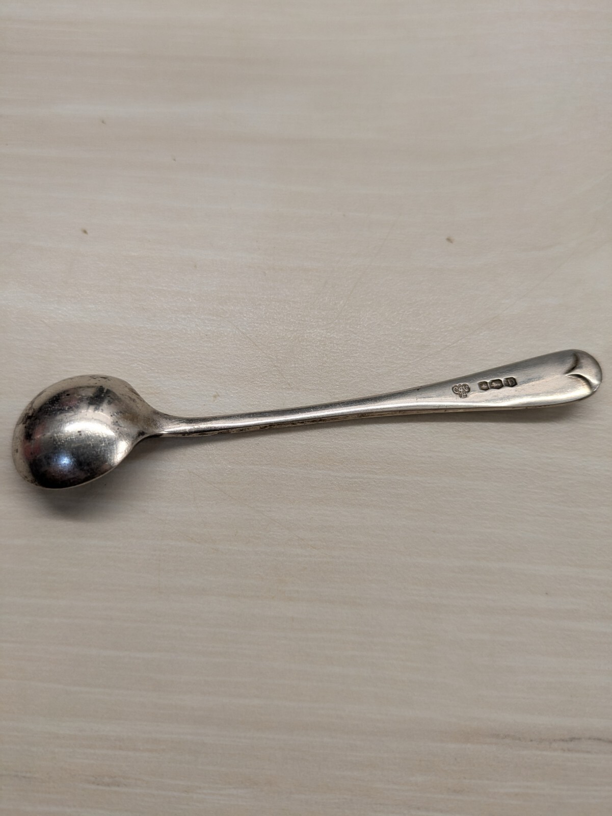 SOLID SILVER SALT/MUSTARD SPOON 1971 BY C.J. VANDER