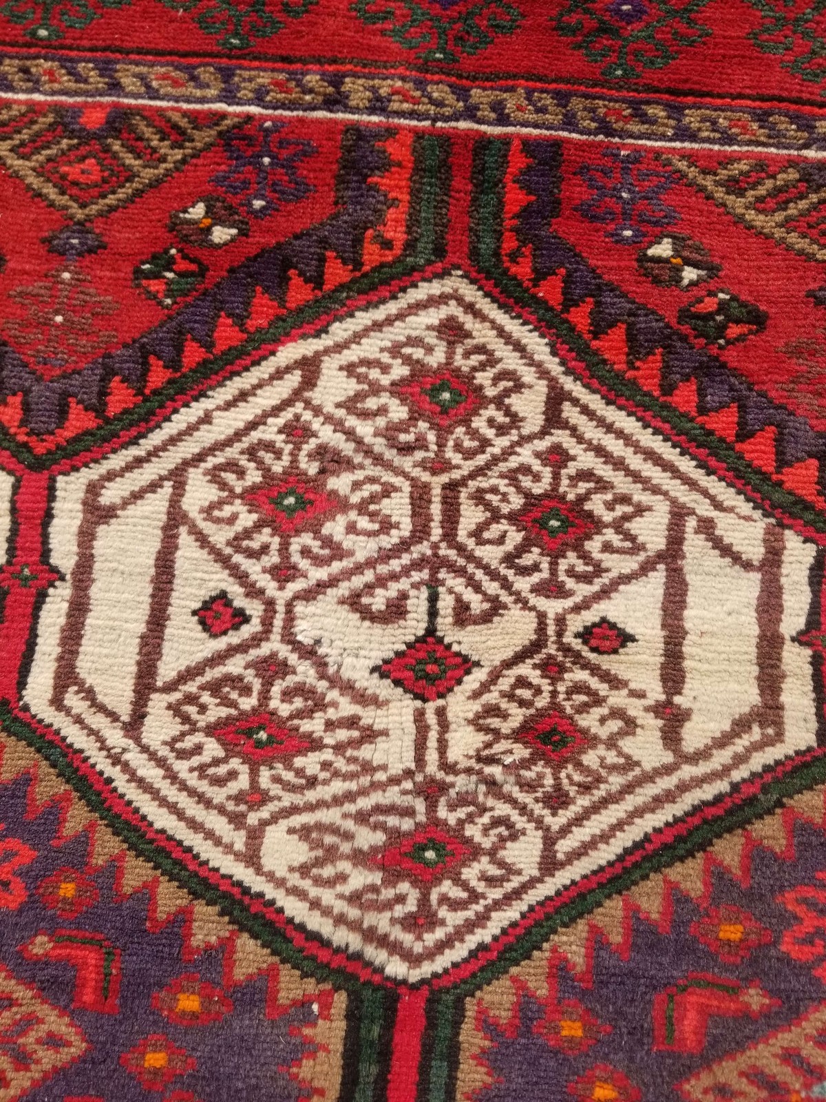Distressed Authentic Hand Knotted Vintage Afghan Turkmen Wool Area Rug 5.7×3.9ft