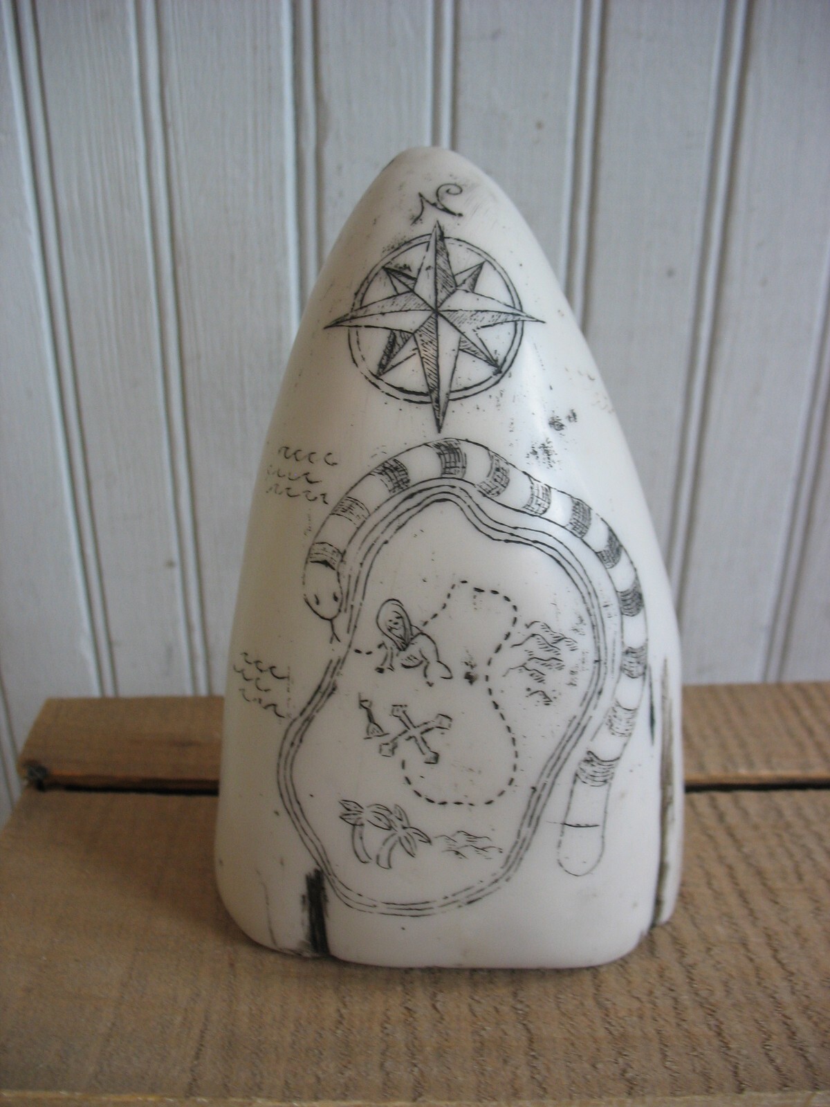 Reproduction Scrimshaw whale tooth Kelsey Marine Salvage mystery adventure game
