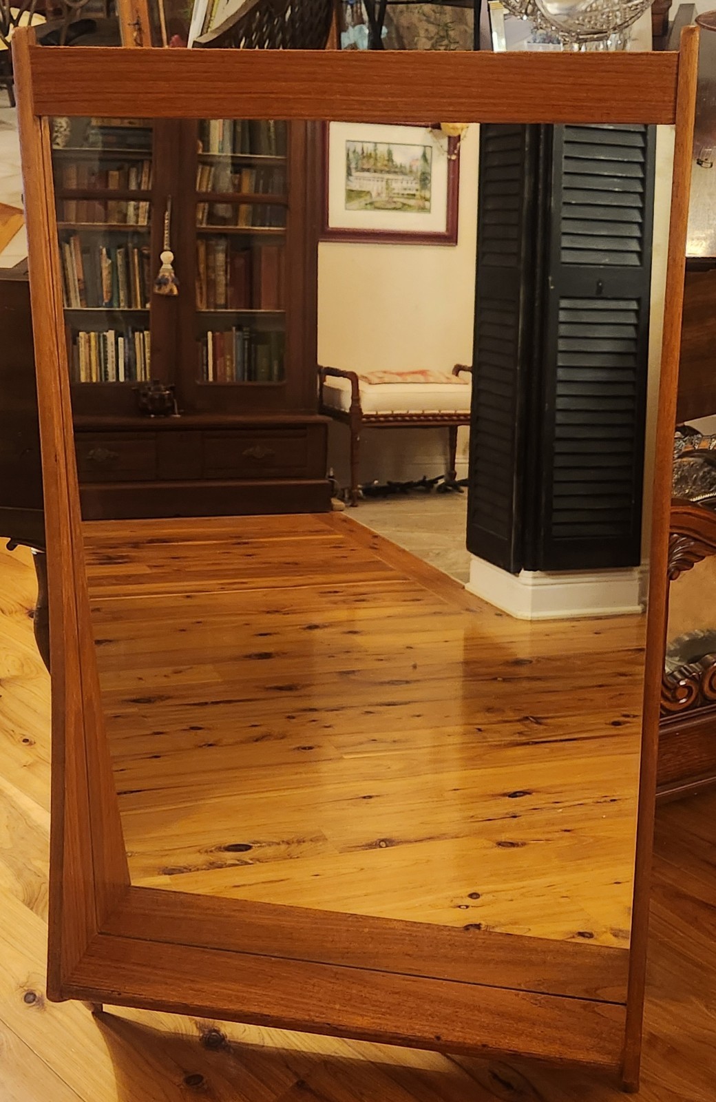 *RARE* Vintage Pedersen & Hansen Teak Wood Mirror, Danish MCM/1960s/EUC, 47″x27″