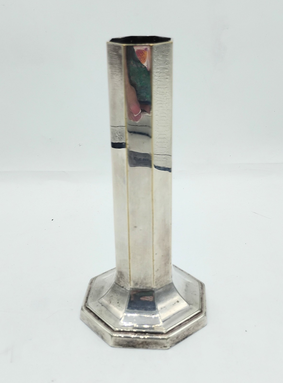 Vintage Ambassador Silver Plated Heavy Candlestick Gladwin Sheffield 6 1/2″ MCM