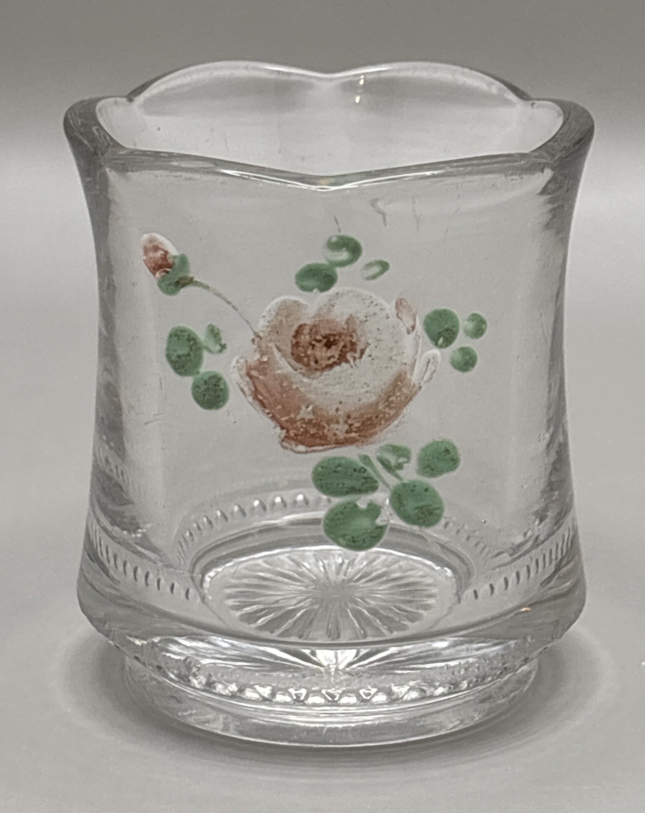 Vintage EAPG Tarentum Glass Co. Toothpick Holder Starburst Bottom Scallop Edge
