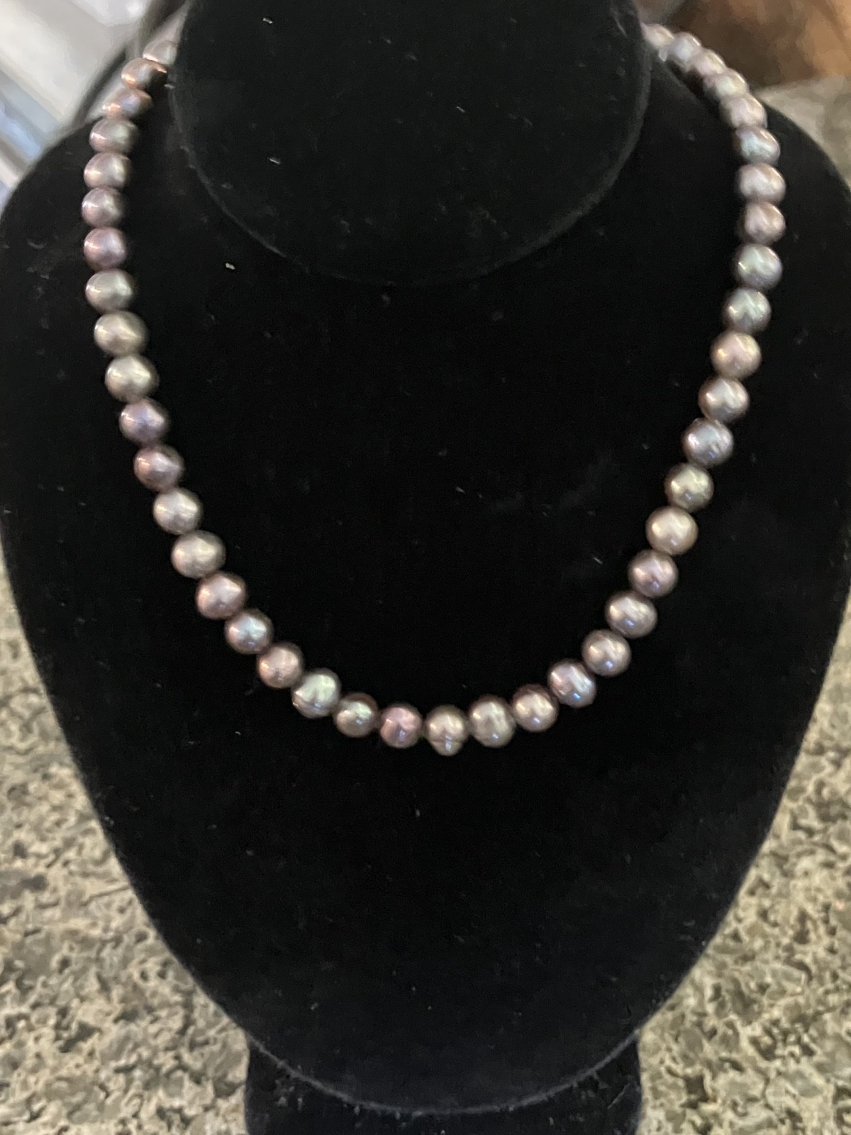 VINTAGE 14K GOLD CLASP PEACOCK FRESHWATER PEARL NECKLACE 16″ STRAND FINE 0.06OZ
