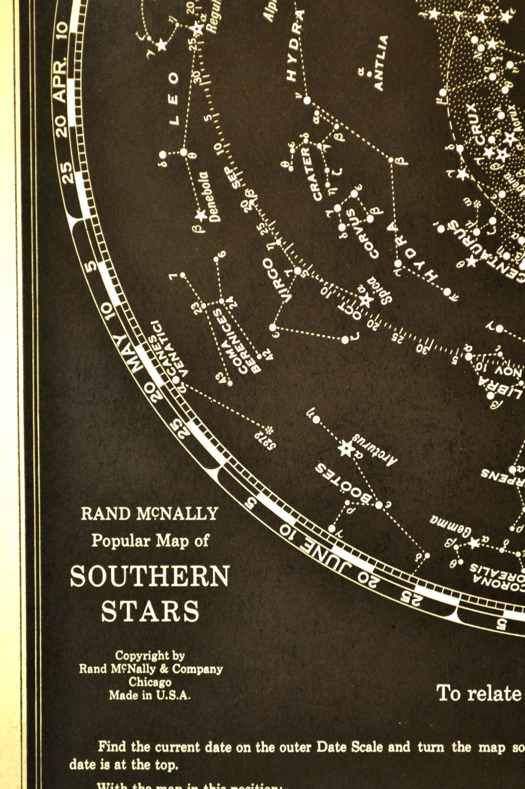 Vintage Star Map Zodiac Chart Celestial Diagram Astrological Constellation