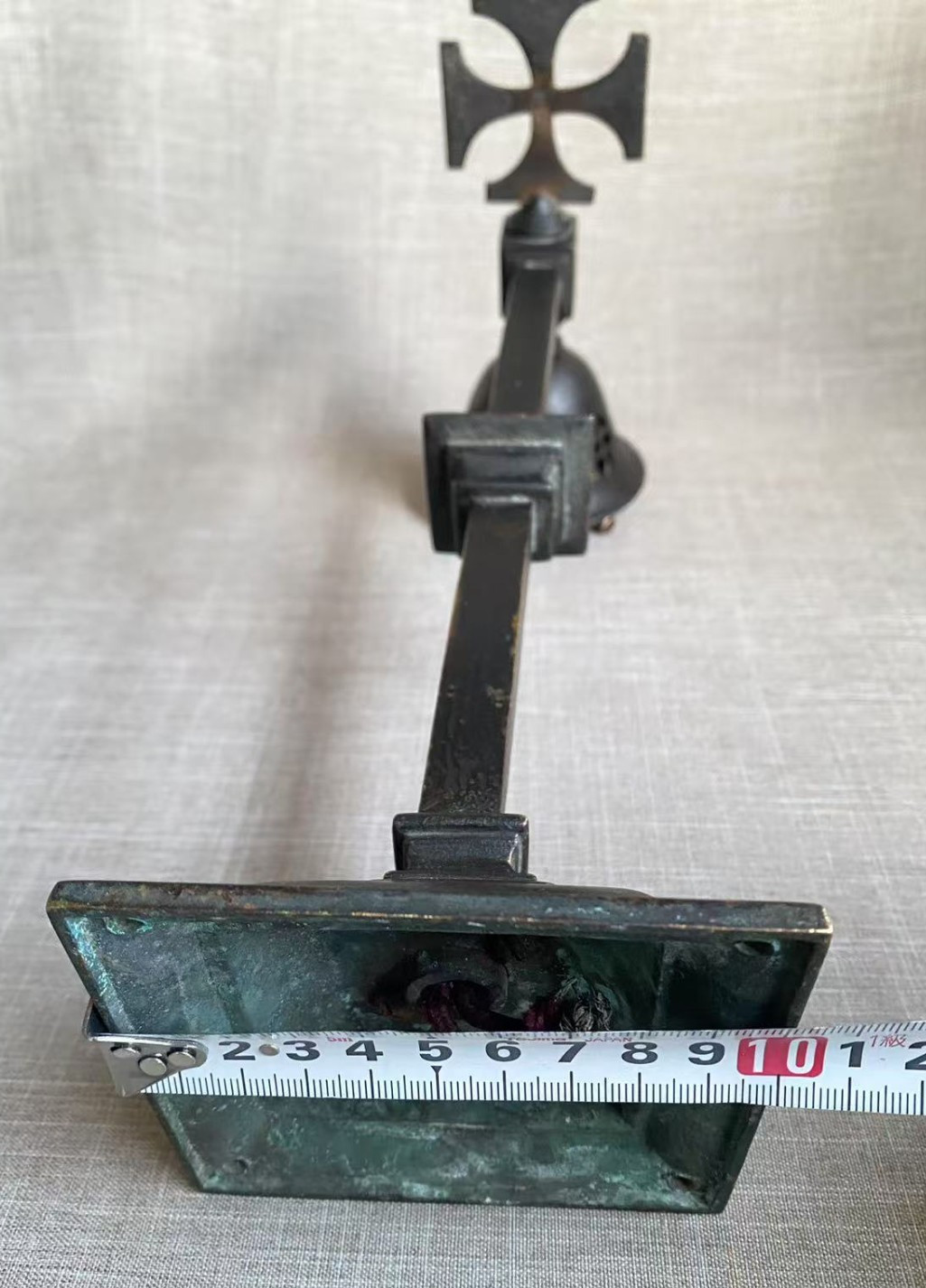 Antique c1870 Belfast Cathedral Gothic Revival Bronze Arm Wall Sconce Lamp