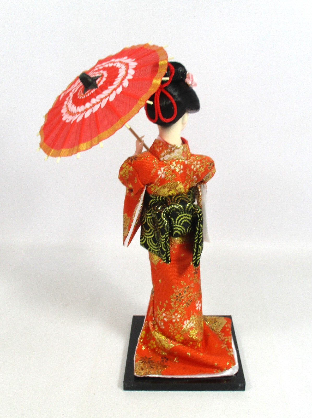 Vintage Zhong Yi Fang Japanese Geisha Doll with Parasol 33cm in Original Box