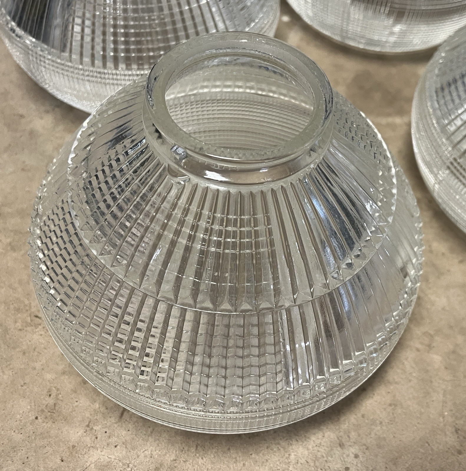 Antique 1929-patent Holophane Art Deco Luminaire Glass Shades Lot of 3