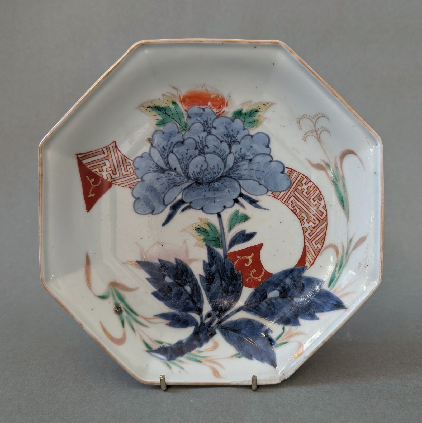 Antique Japanese 18th Century Arita Porcelain Nabeshima Style Plate Edo D20.5cm