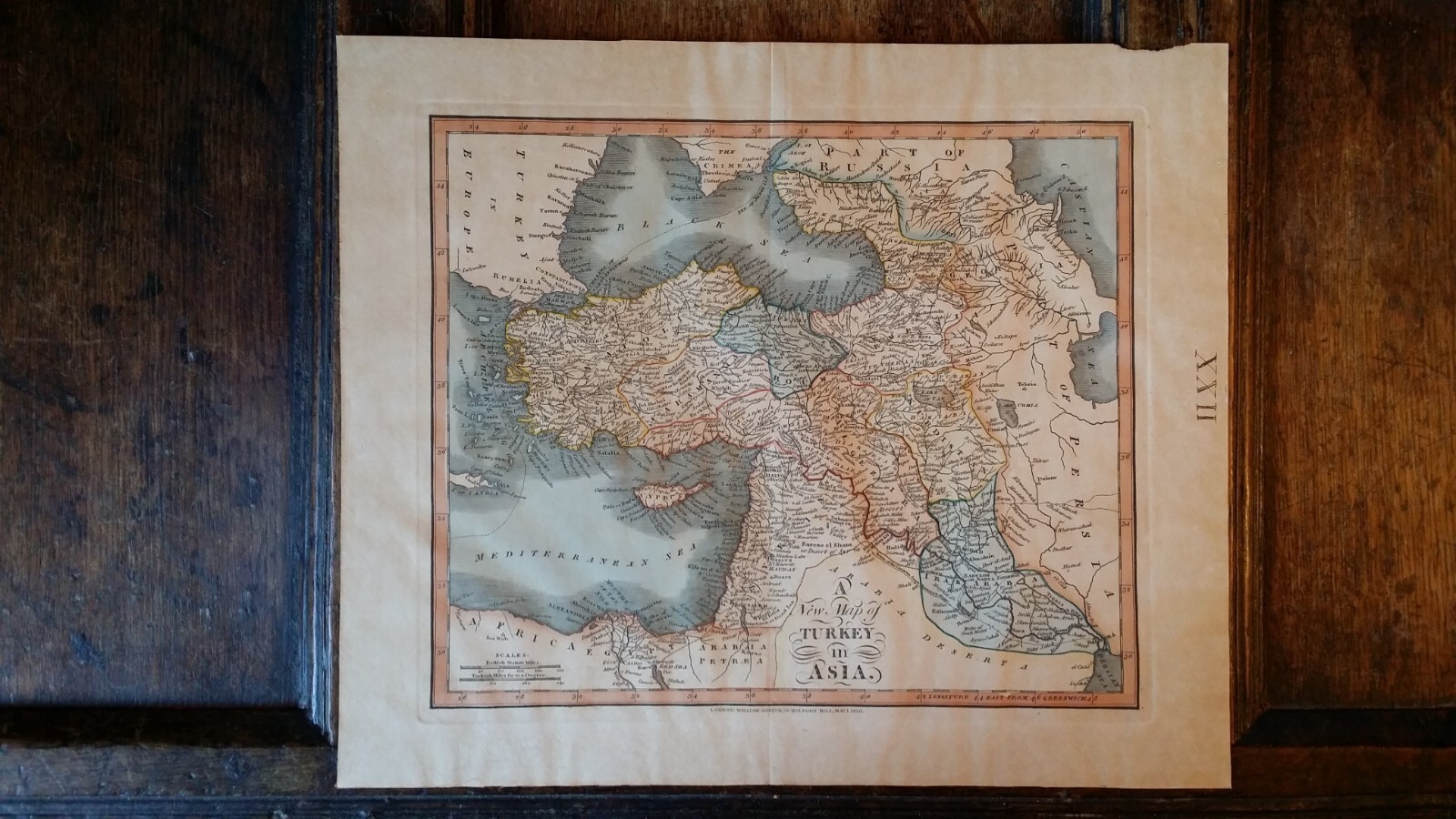 1820 ANTIQUE COPPER PLATE MAP TURKEY IN ASIA – WILLIAM DARTON – OTTOMAN EMPIRE