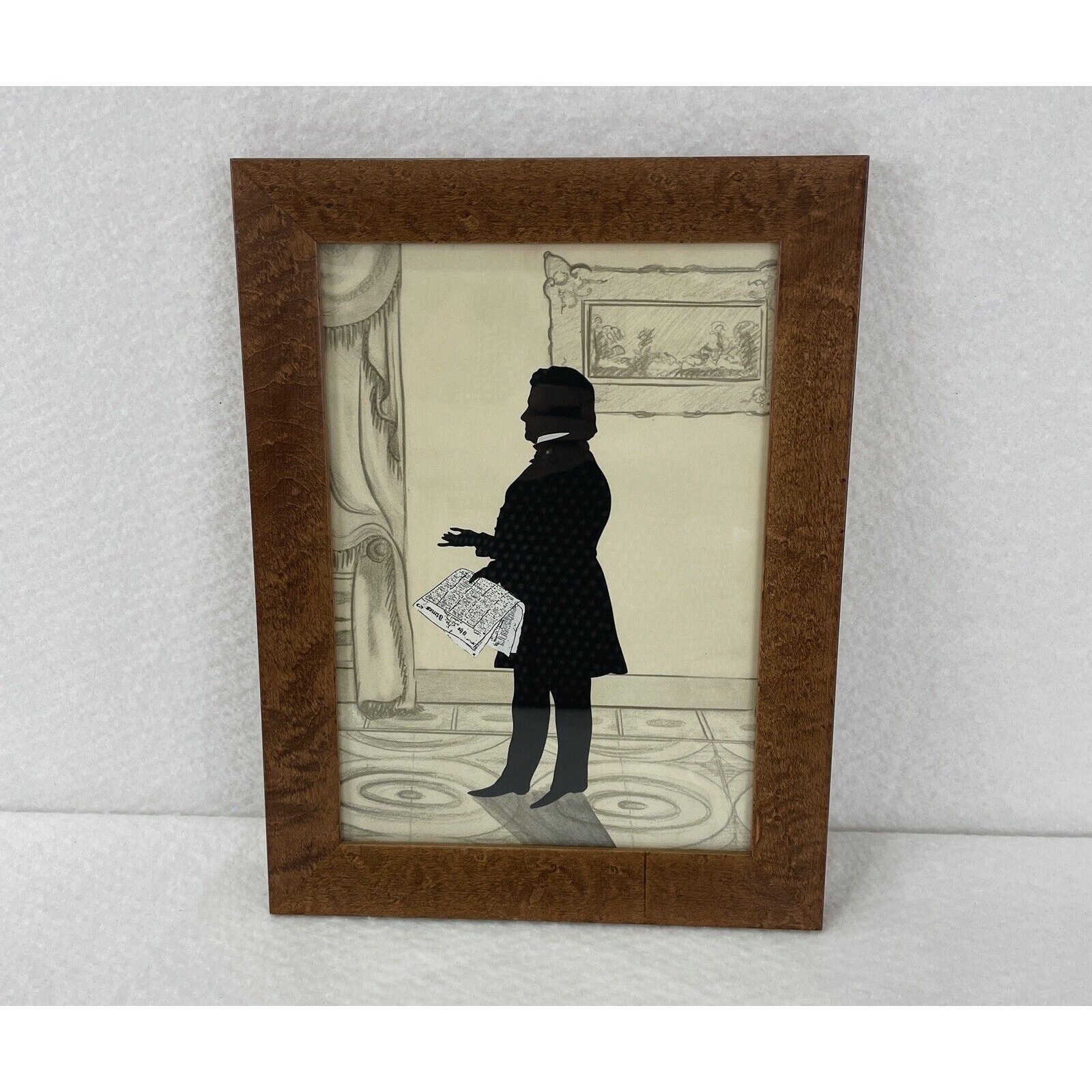 Early American Silhouette Picture E Mischo Reproduction of a Profile by Edouart
