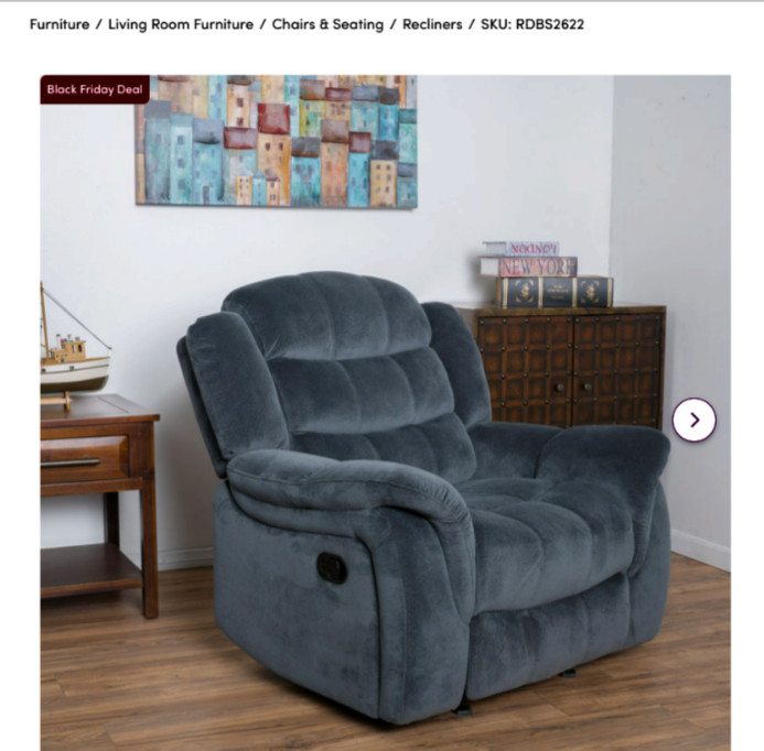 Noble House Haden Standard Fabric Glide Recliner, Gray