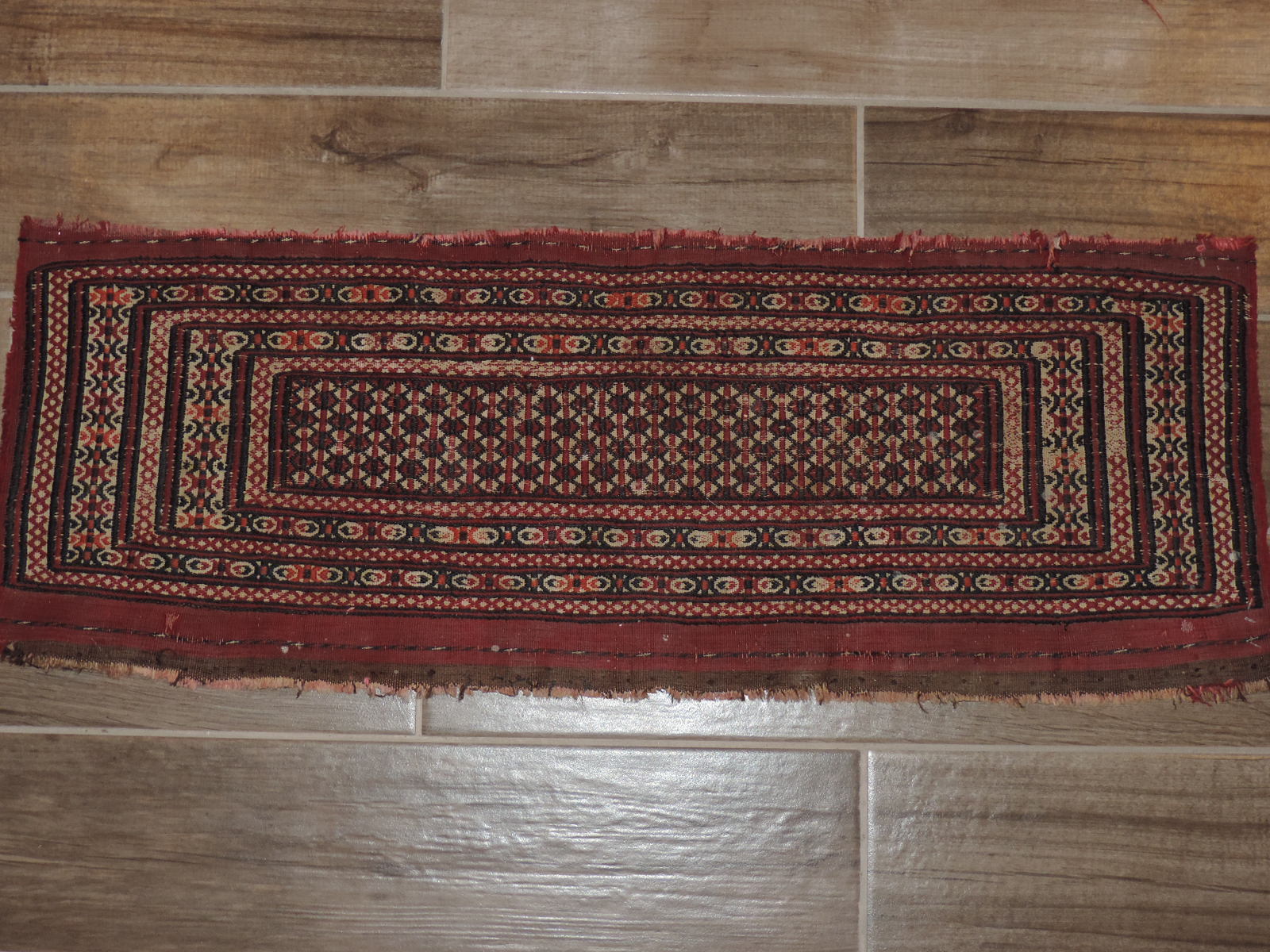 Handmade Tekke Turkoman Torba Flatweave Wool Rug