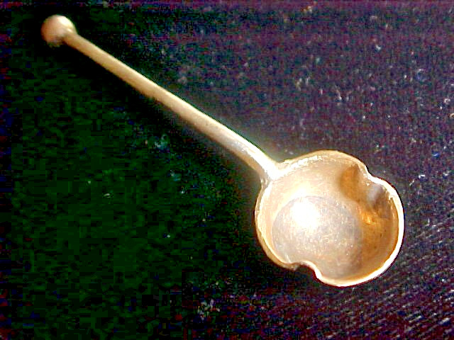 Antique Coca Spoon Pure .800 Fine Silver Gold Wash Bowl 47mm For a Connoisseur!