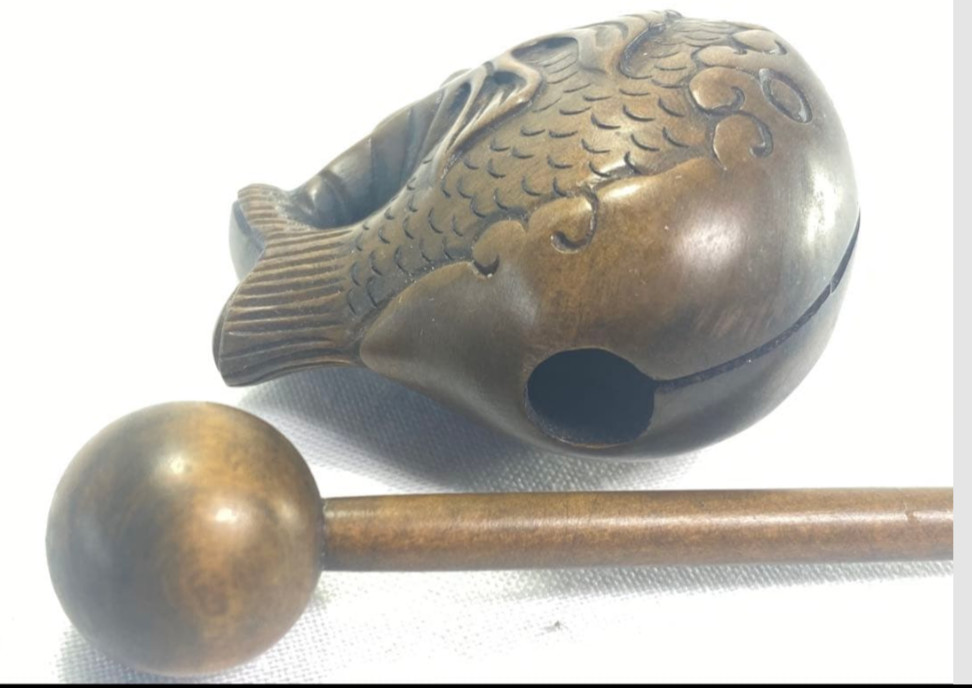 Netsuke Antique Fish netsuke Japanese Hand carved Wood Edo Era from japan JP