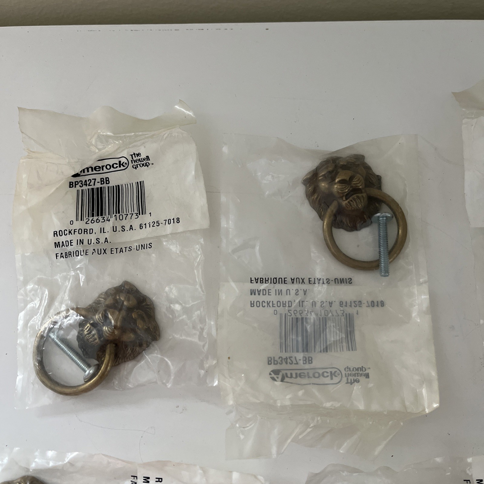 6 Pcs Lion Head Knobs Pull, Antique Bronze Ring Pull Handles for Dresser Drawers