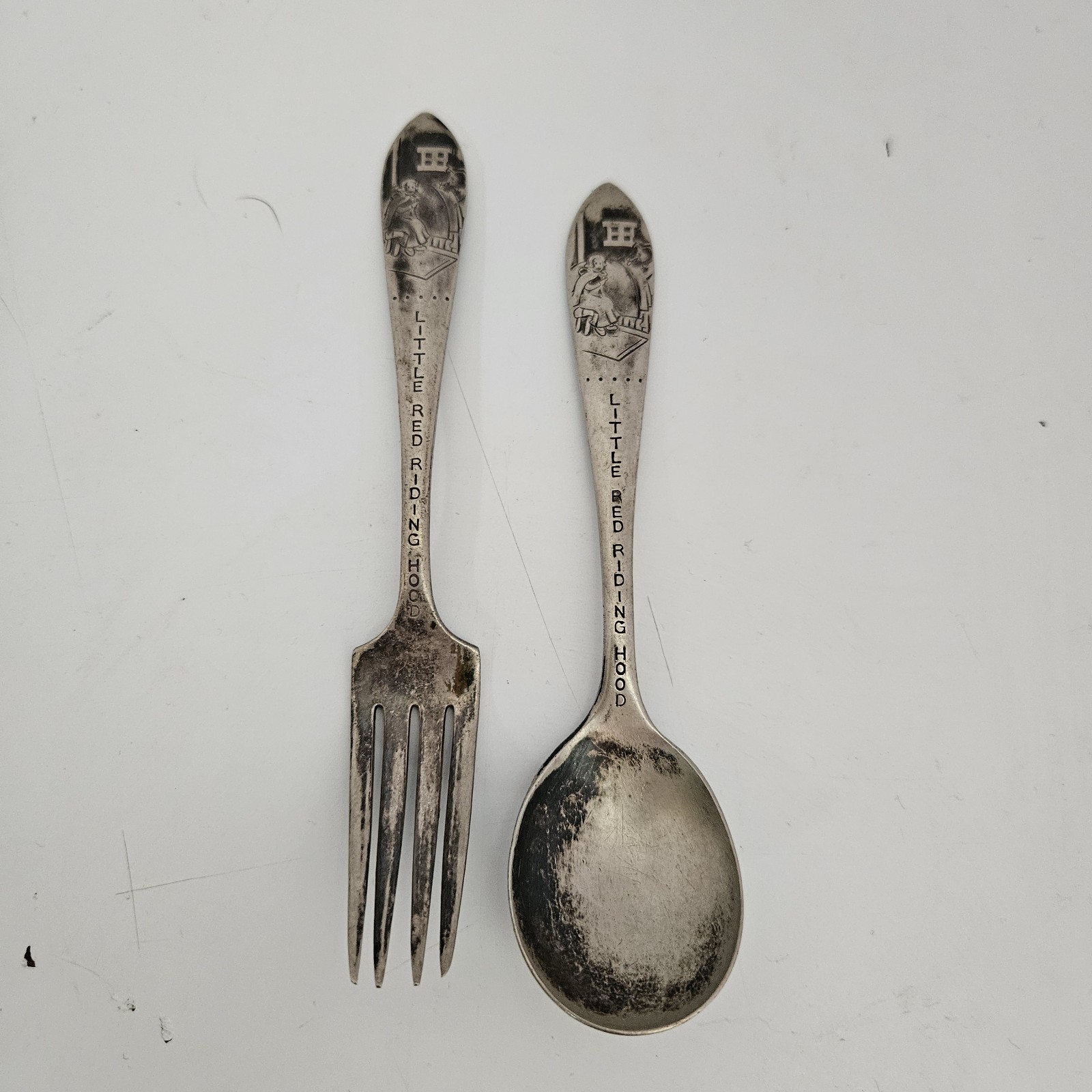 Vintage Little Red Riding Hood Winthrop Silver Plate Collectible Spoon and Fork