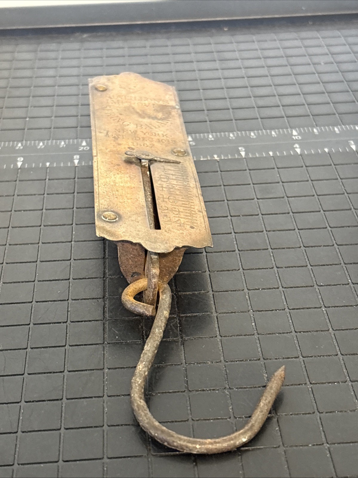 Antique Chatillons Improved Balance Brass Hanging Scale Pat Dec 10 1867 New York