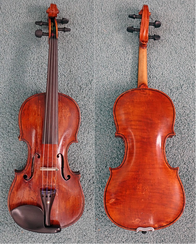 RESTORED ANTIQUE 4/4 VIOLIN SIGNED S J HRINAIK STRUTHERS, OHIO W/CASE & BOW 1925