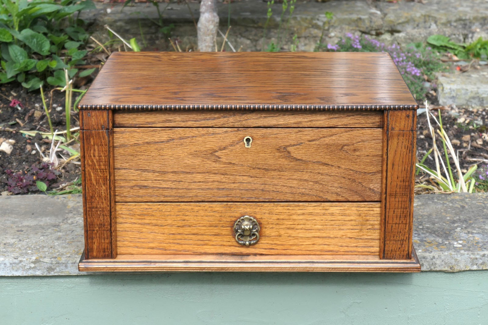Large Antique Chest Oak Box