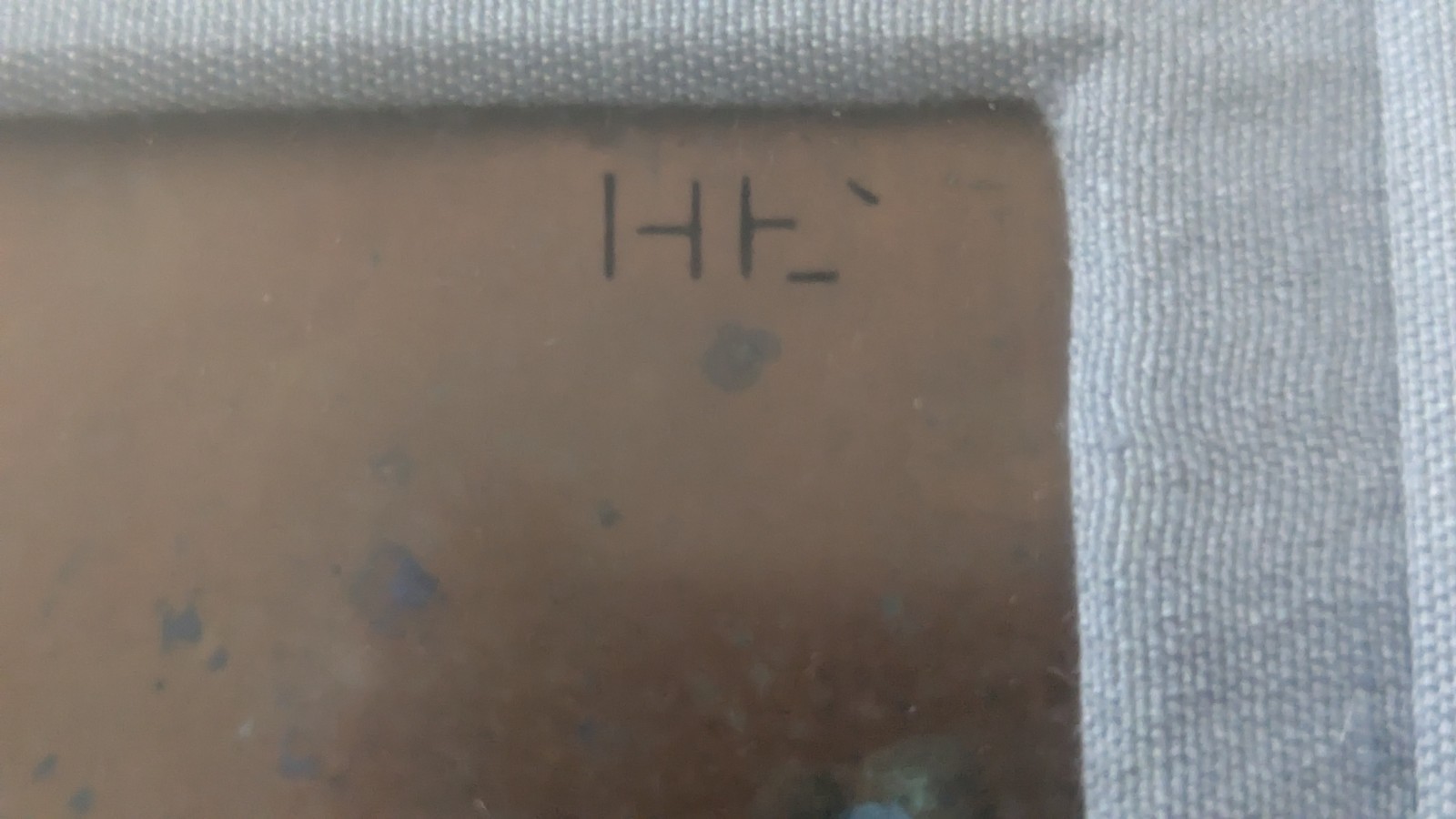 Antique Framed Matted Copper Stencil Plates. Monogram Letters & Numbers. 19″x13″