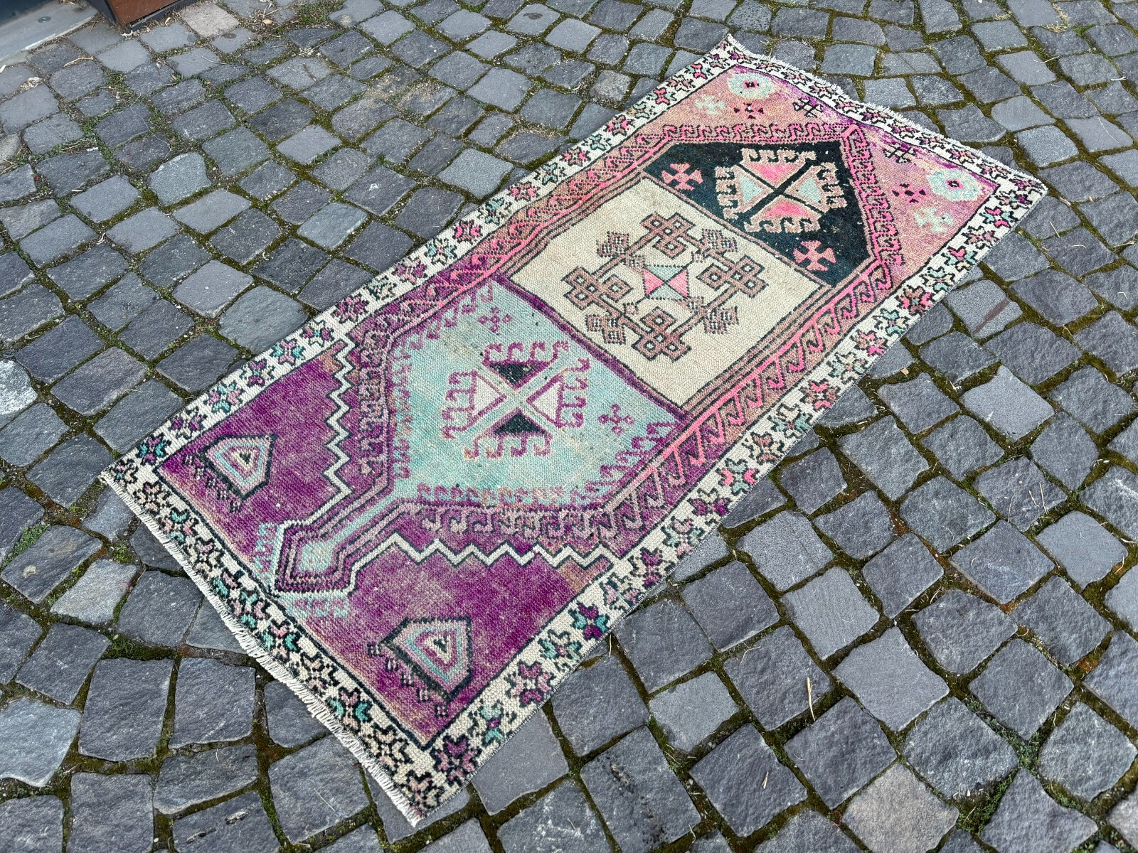Wool rug, Area rug, Vintage rug, Turkish rug, Bohemian rug 2,4 x 4,9 ft