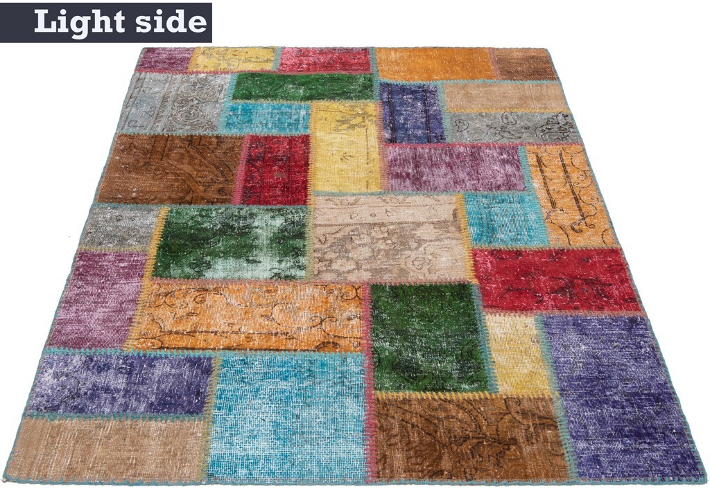 Patchwork 150×104 cm Oriental Hand Knotted Rug Carpet Vintage