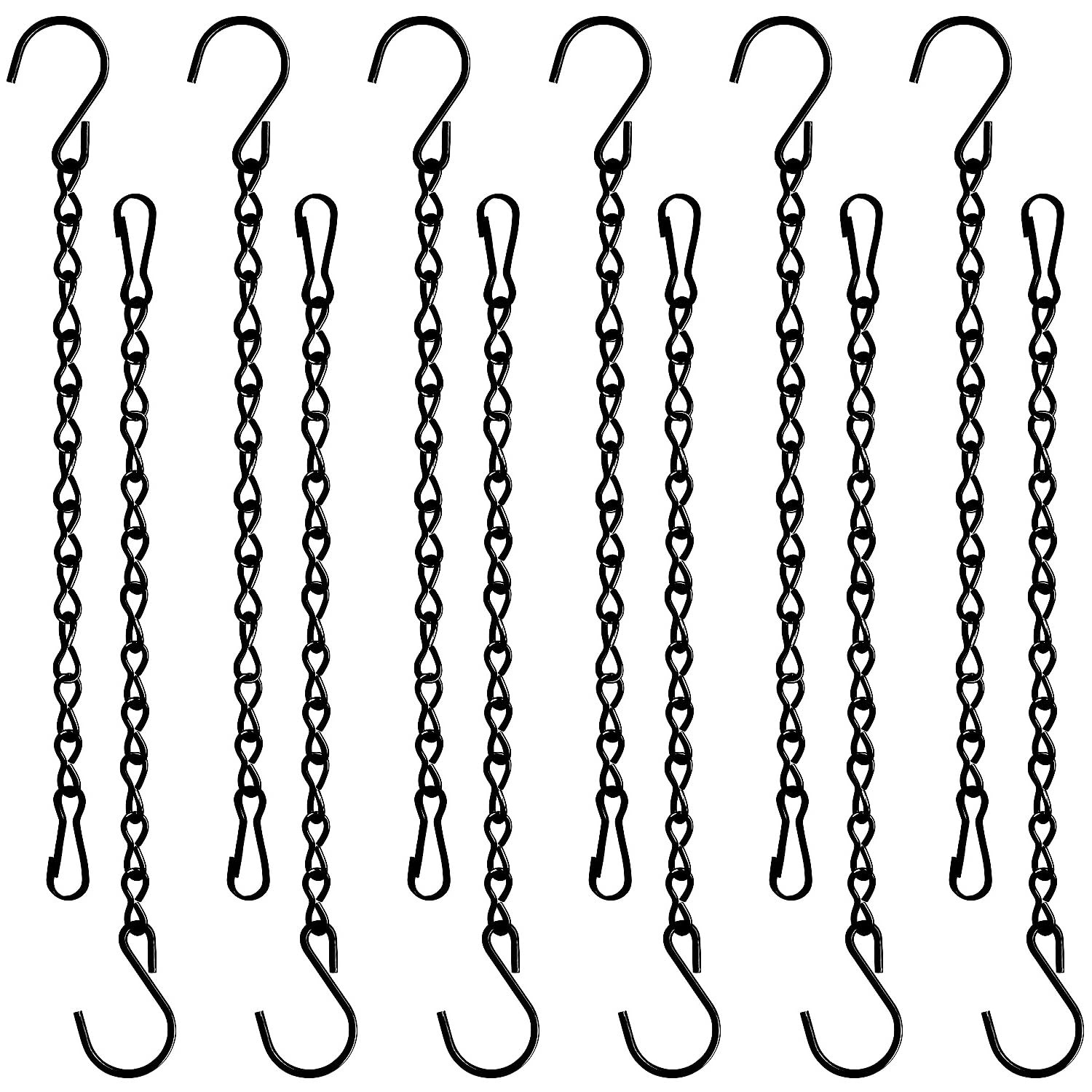 TAORISH 12 Pack 9.5 Inch Hanging Chain for Bird Feeders, Inch, Black